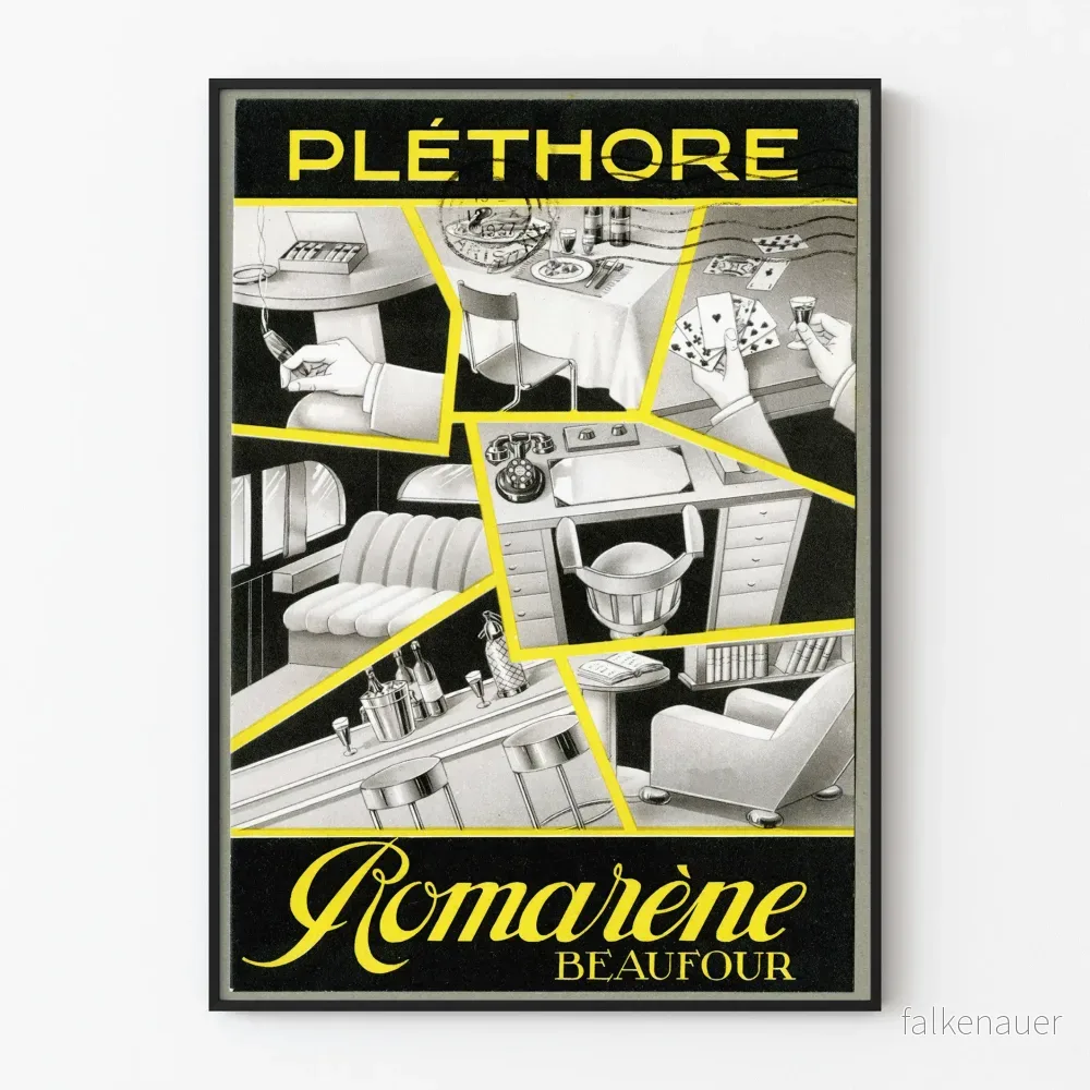 Vintageposter Romarène Beaufour Pléthore väggdekoration