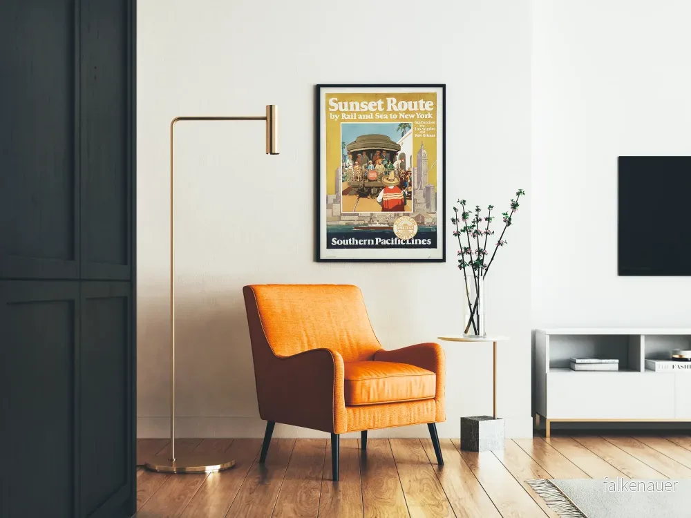Vintageposter av Route Sunset av Rail och Hav Southern Pacific Lines - Bild 2