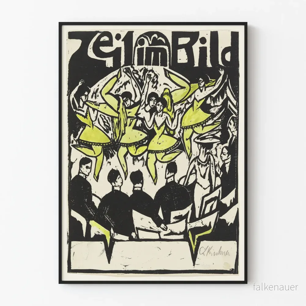 Konstnärlig poster med dansöser vid ispalatset Konstnärlig poster med dansöser vid ispalatset