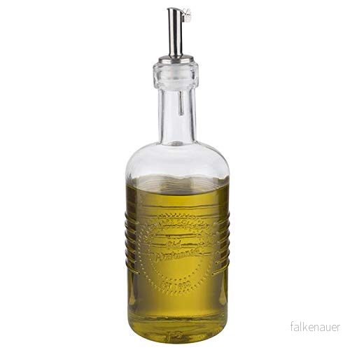APS Vinegar & Oil Bottle "OLD FASHIONED" 0,35 l Högkvalitativ flaska för vinäger och oljor, inkl. pipa i rostfritt stål med lock Ø 7 cm, höjd 22 cm 4004133405110