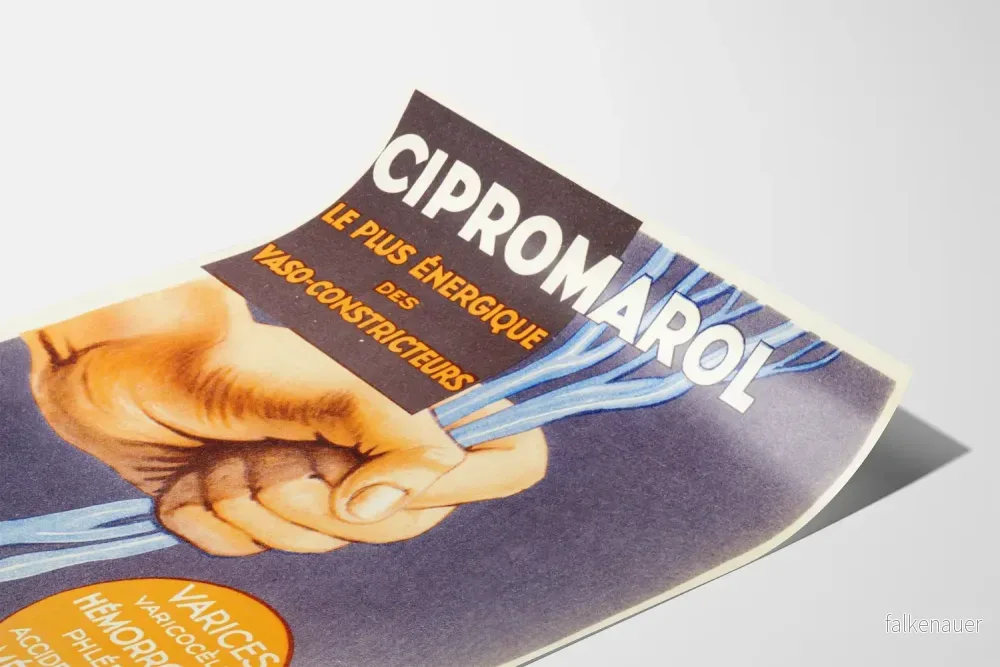 Vintageaffisch Cipromarol - Retro medicinsk väggdekoration - Bild 3