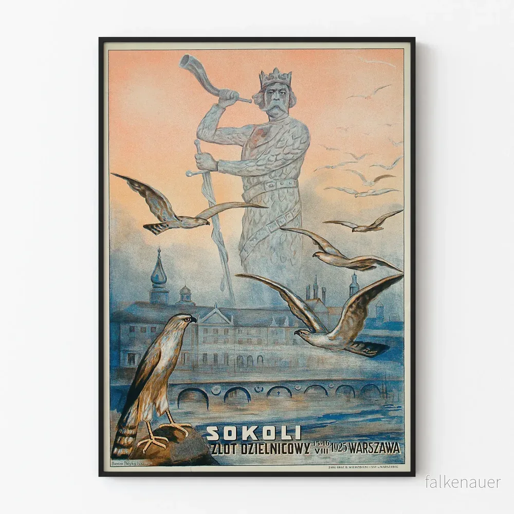 Vintageposter Sokoli Zlot Dzielnicowy 1925 – Historisk väggdekoration