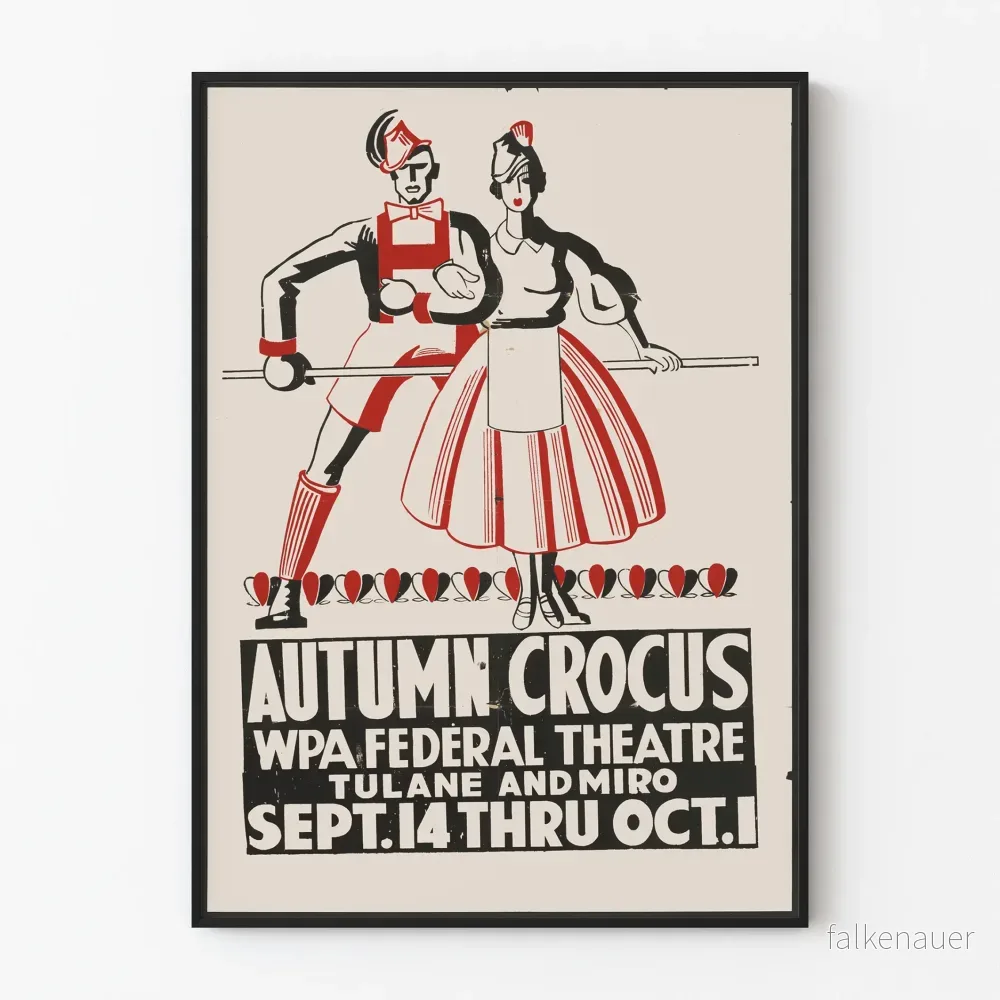 Vintageaffisch Teater Höstkrokus - Retro Väggdekoration