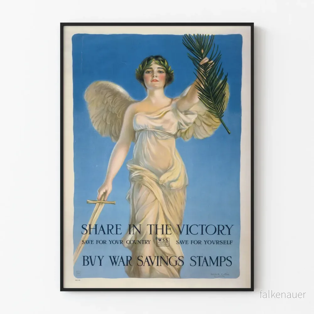 Vintage patriotisk poster - Uppmuntra krigsbesparing