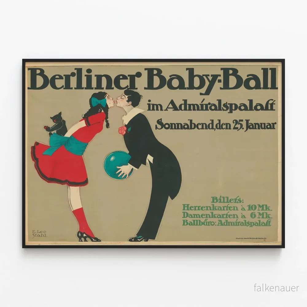 Vintage Berliner Baby-Ball - Retro väggdekoration Poster