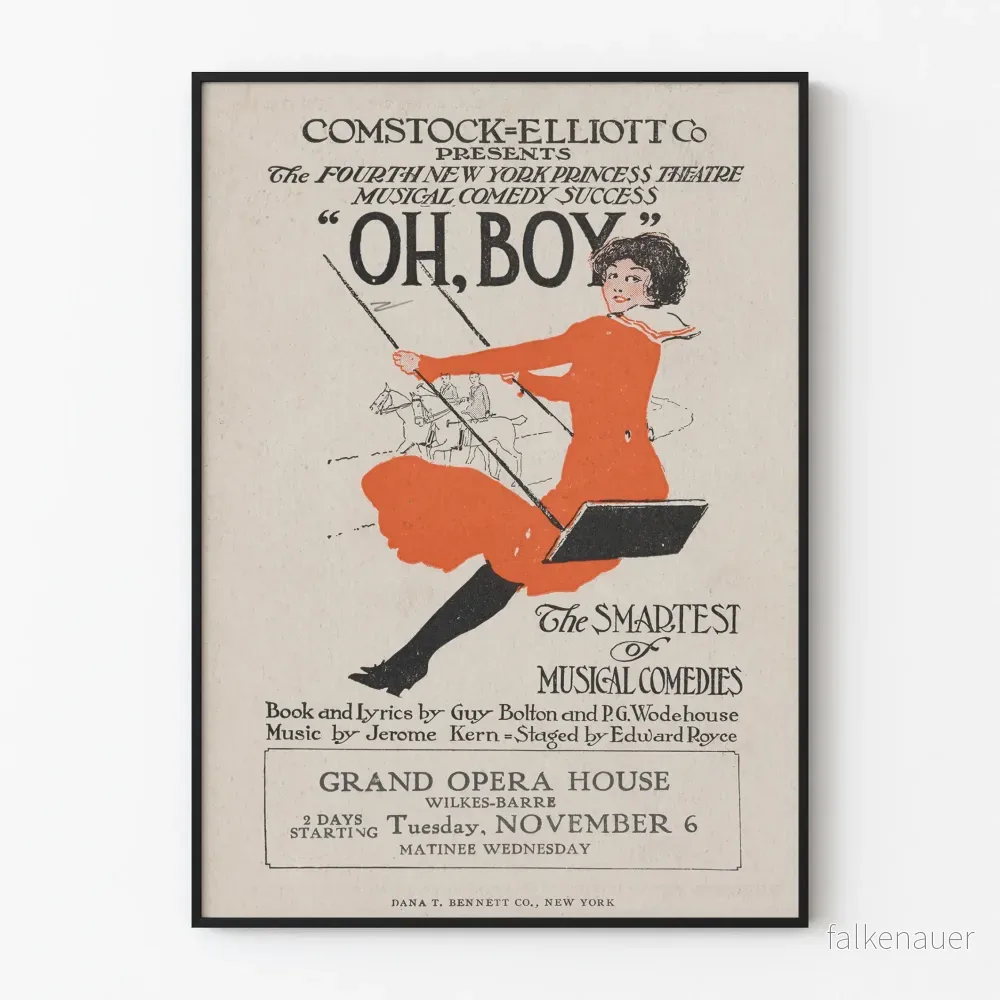 Vintageaffisch för musikalfilmen Oh Boy - Konstnärlig väggdekoration