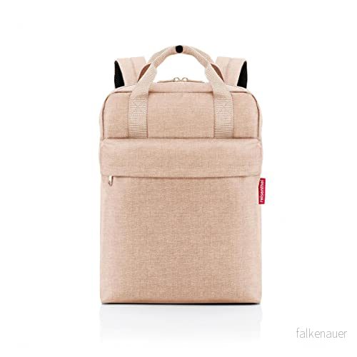 Allday Backpack M EJ6041 Twist Coffee ryggsäck tillverkad av återvunna PET flaskor med volym 15 l hög kvalitet och bekväm B 30 x H 39 D 13 cm, kaffe, Modern 4012013727962