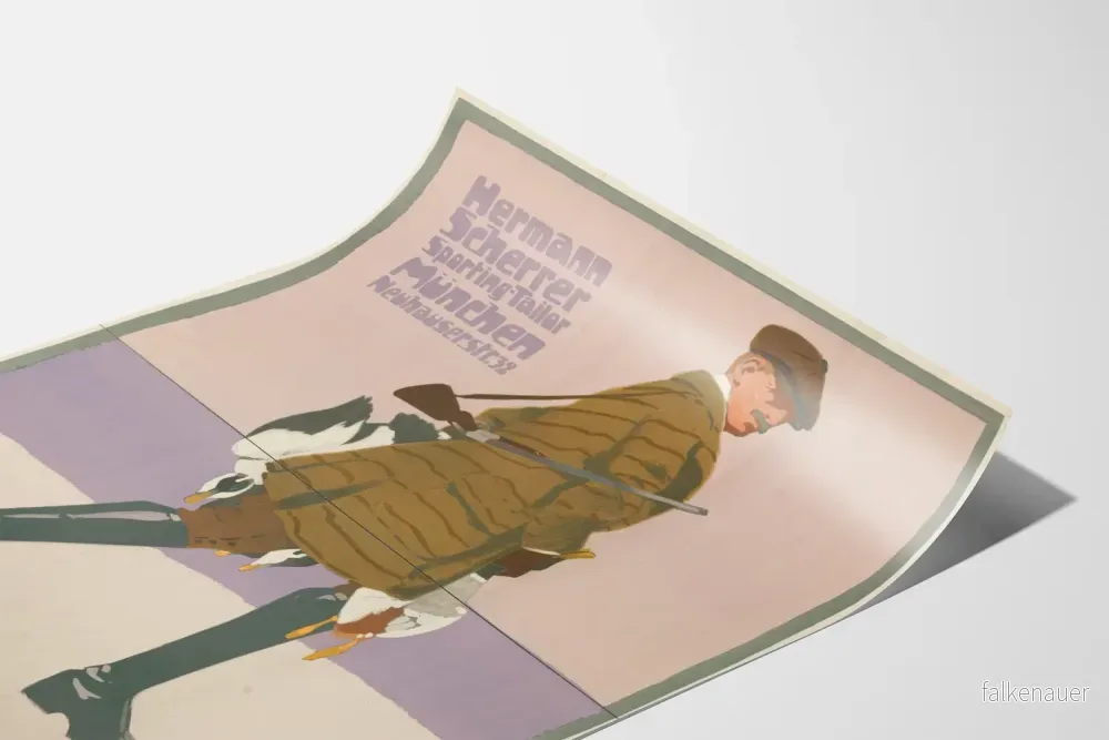 Vintageposter Hermann Scherrer Sporting Tailor München dekorativ - Bild 3