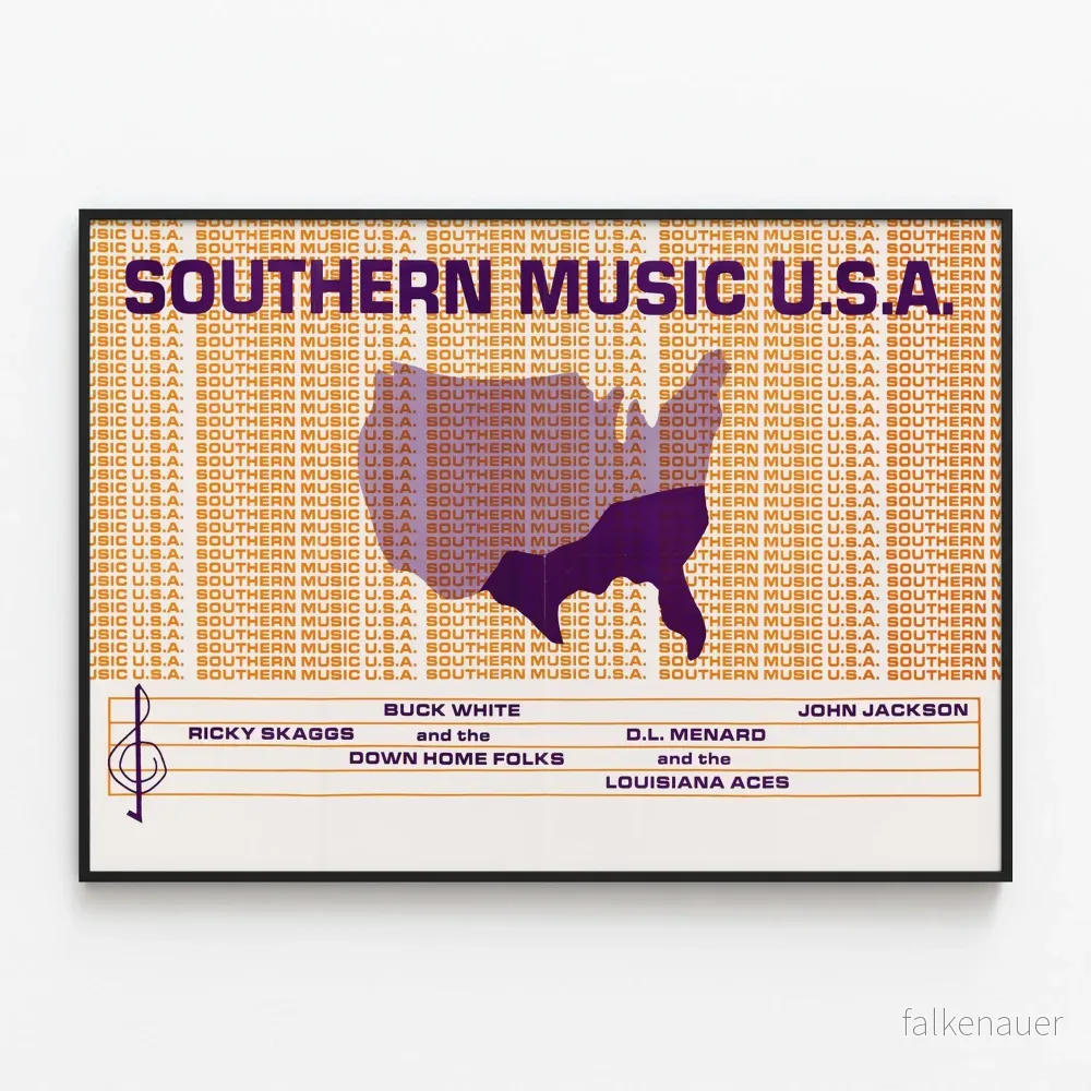 Dekorativ poster Southern Music U.S.A. – Vintage stil country- och folkmusik Dekorativ poster Southern Music U.S.A. – Vintage stil country- och folkmusik