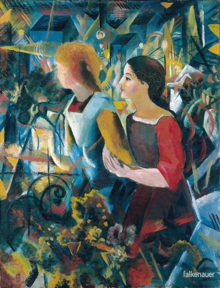 Målning Två flickor - August Macke | Konsttryck - Bild 2