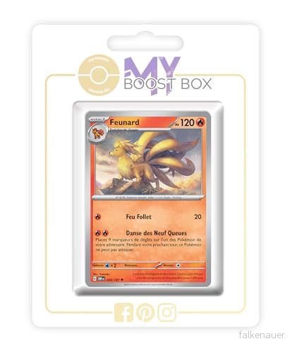 Feunard (Ninetales) 029/197 Reverse Myboost X Écarlate et Violet 03 Flammes Obsidiennes Box med 10 franska Pokémon kort 3701604905124