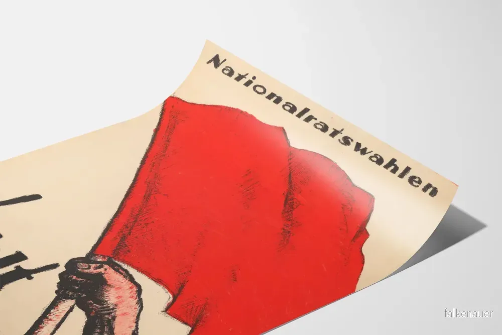 Vintage röd poster för socialistisk valkampanj - Bild 3