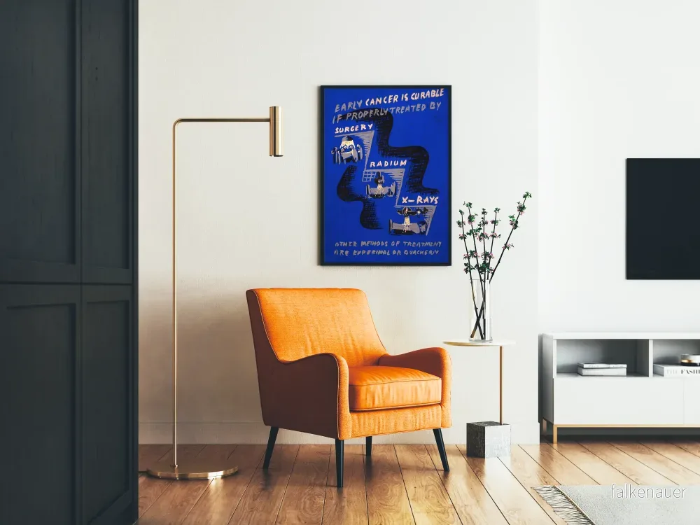 Vintageposter om tidig behandling av cancer med kirurgi och strålbehandling - Bild 2