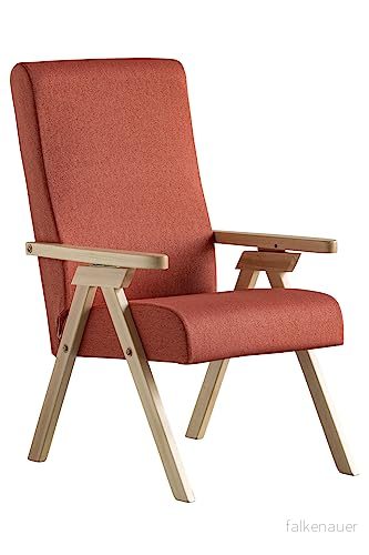 Fåtölj i trä FIAMMETTA ESSEGI Relax vilstol NATURAL tyg orange avtagbar 8059340780105