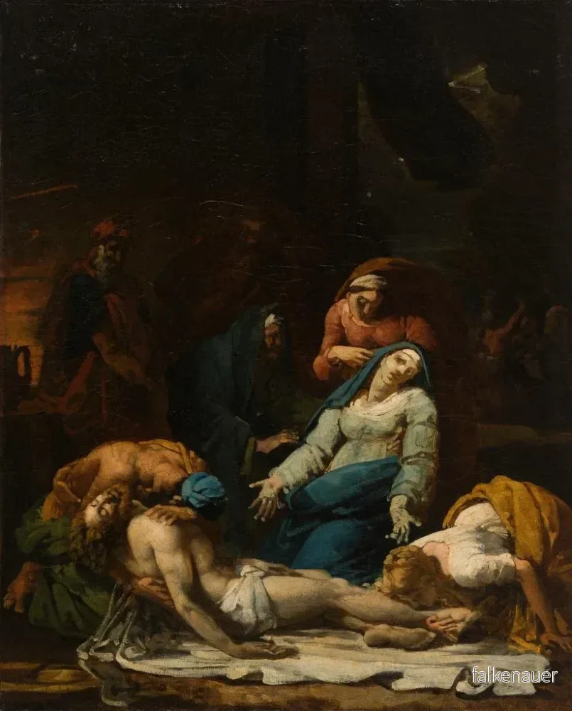 Målning av Kristus som tas ner från korset - Alexandre-Charles Guillemot | Konsttryck - Bild 2