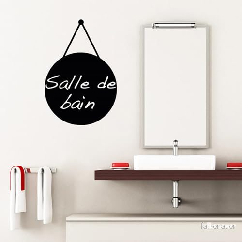 Ambiance Sticker Svart skiffer självhäftande klistermärken hängande sfär H 40 x L 30 cm 5415231923489