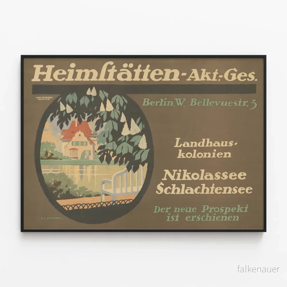 Vintageposter Heimstätten Berlin Landhauskolonien väggdekoration Vintageposter Heimstätten Berlin Landhauskolonien väggdekoration
