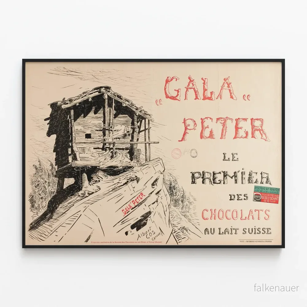 Vintageposter Gala Peter schweizisk mjölkchoklad