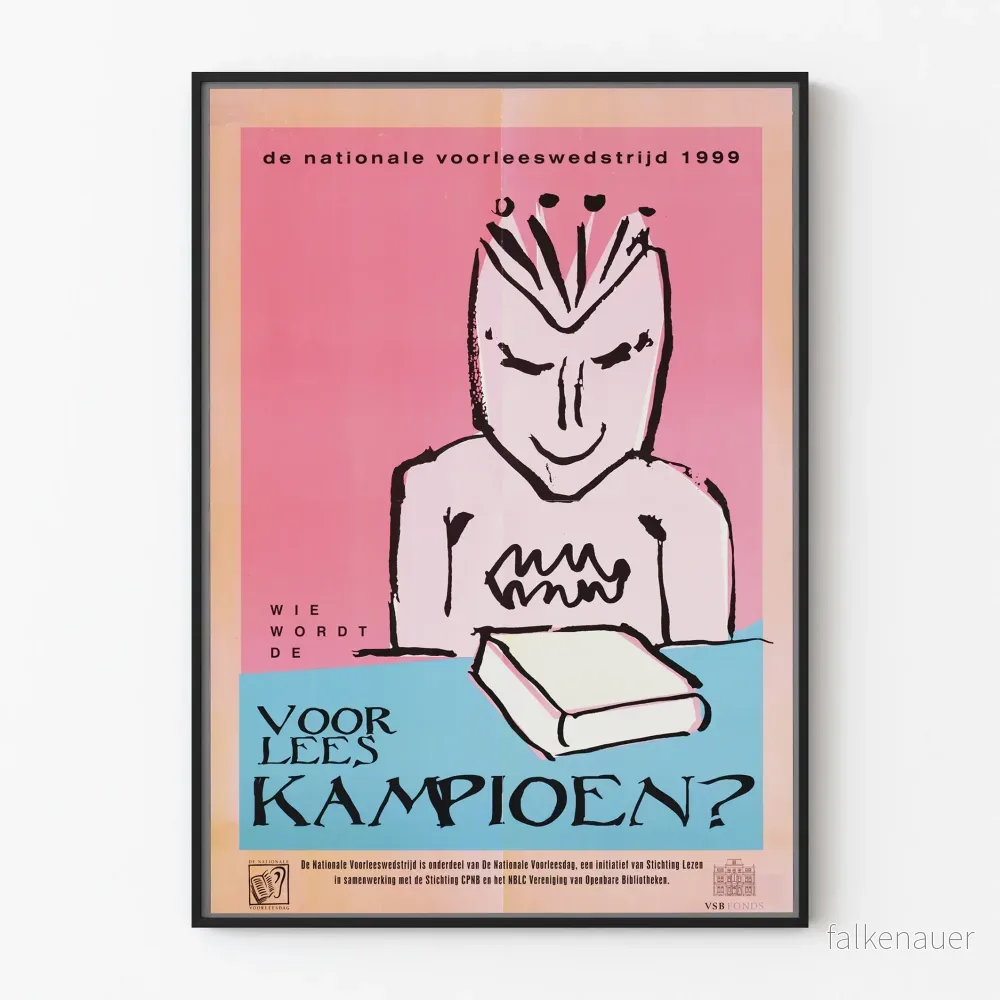 Vintageposter 1999 Nationellt Läsningstävling på Hög Röst