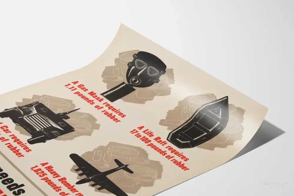 Vintage Amerikansk Poster för Insamling av Använt Gummi - Bild 3