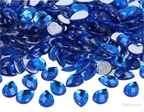 Dekorativa pärlor akryl droppe blå 10x14mm. 1000u.Ca. 8428885456293
