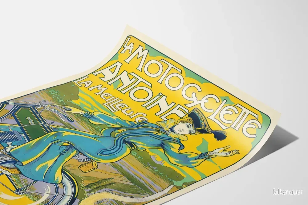 Vintageposter La Motocyclette Antoine - Bild 3