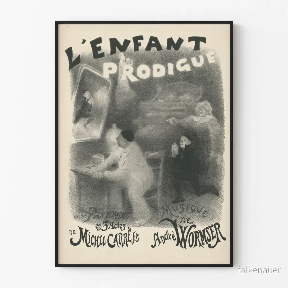 Vintageposter L'Enfant Prodigue - Pantomim i 3 akter av Michel Carré Fils