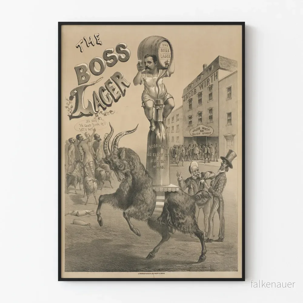 Vintageposter The Boss Lager - Retro väggdekoration öl