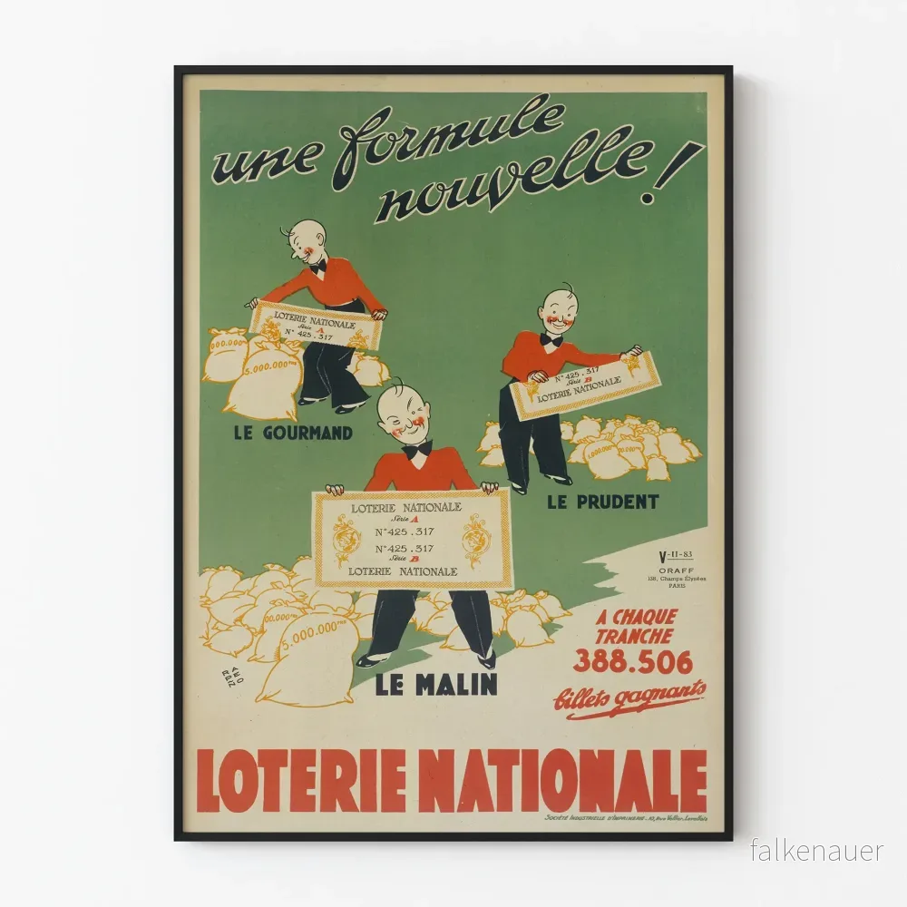 Vintageaffisch Loterie Nationale - En ny formel