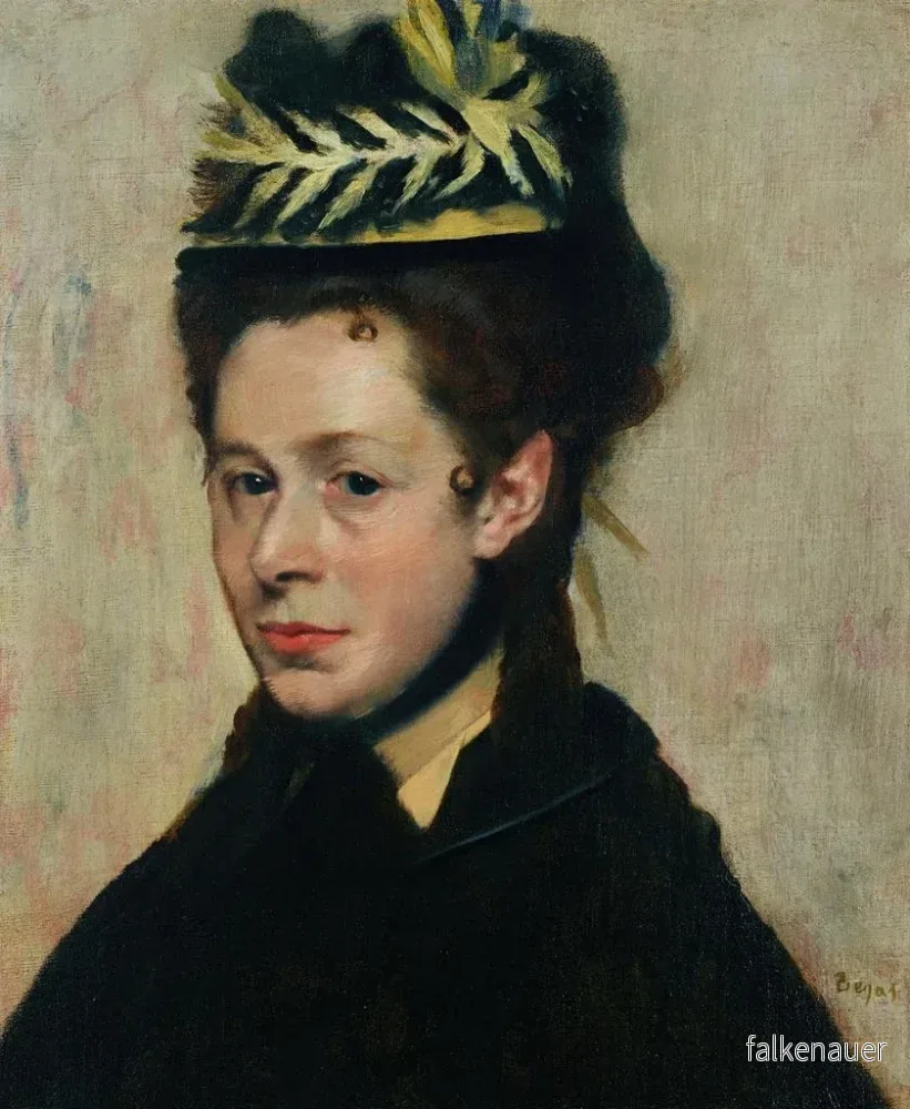 Målning Buste de femme au chapeau de plumes - Edgar Degas | Konsttryck - Bild 2