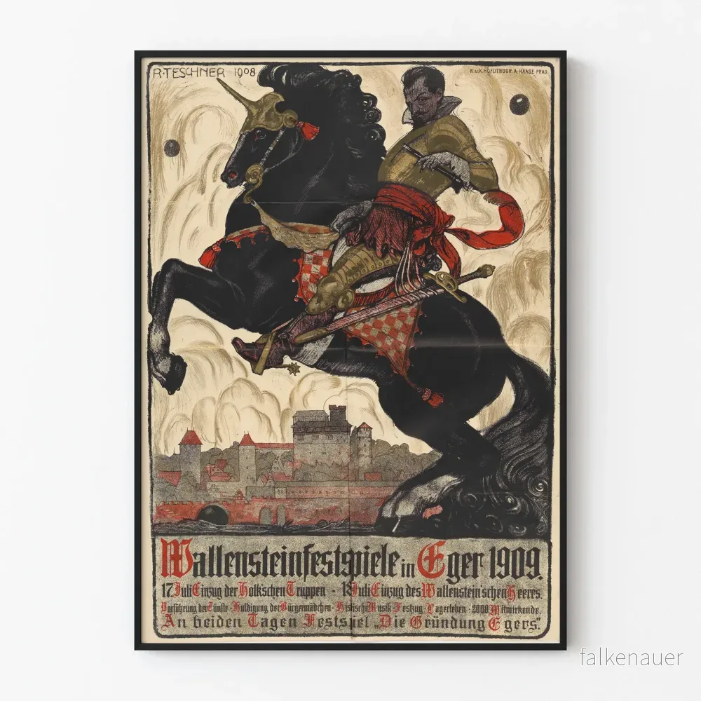 Väggposter Wallensteinfestspiele i Eger 1909