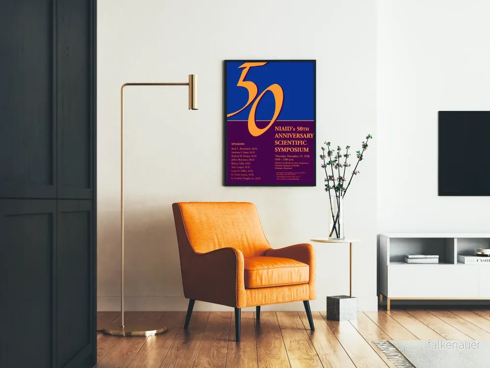 Vintageposter för vetenskapligt symposium 50 år NIAID - Bild 2