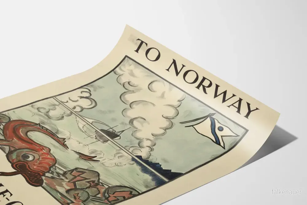 Vintageposter för kryssning Newcastle-Oslo Fred. Olsen Line - Bild 3