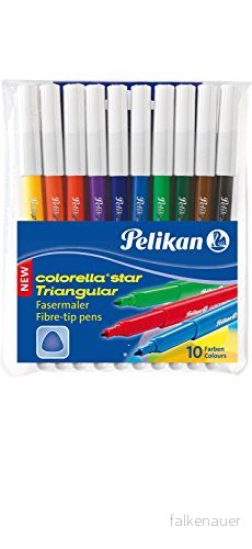 Pelikan 985663 fiberpenna Colorella Star Trigangular triangulära pennor, 1 set, 10 färger 4012700985668