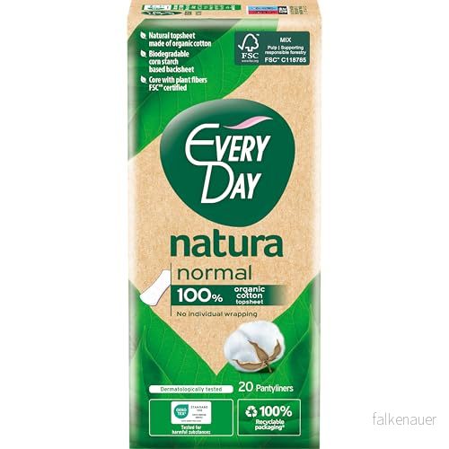 EveryDay Natura trosor, normal, 100% ekologisk bomull, biologiskt nedbrytbara, 20 stycken 5201263000560