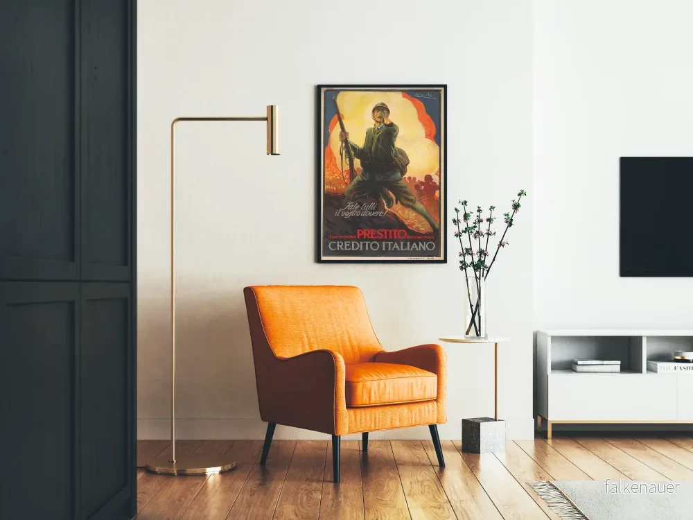 Italiensk militär propagandaposter - Vintage affisch för väggdekoration - Bild 2