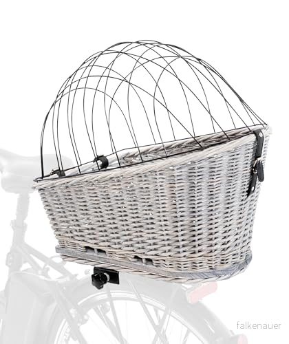 Trixie Bicycle basket with lattice for rack willow/metal 35 x 49 55 cm grey 4047974131145