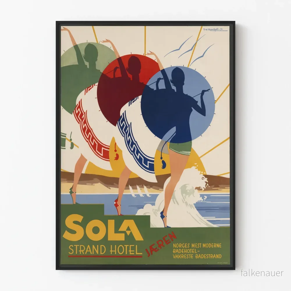 Vintageposter Sola Strand Hotel Jæren väggdekoration