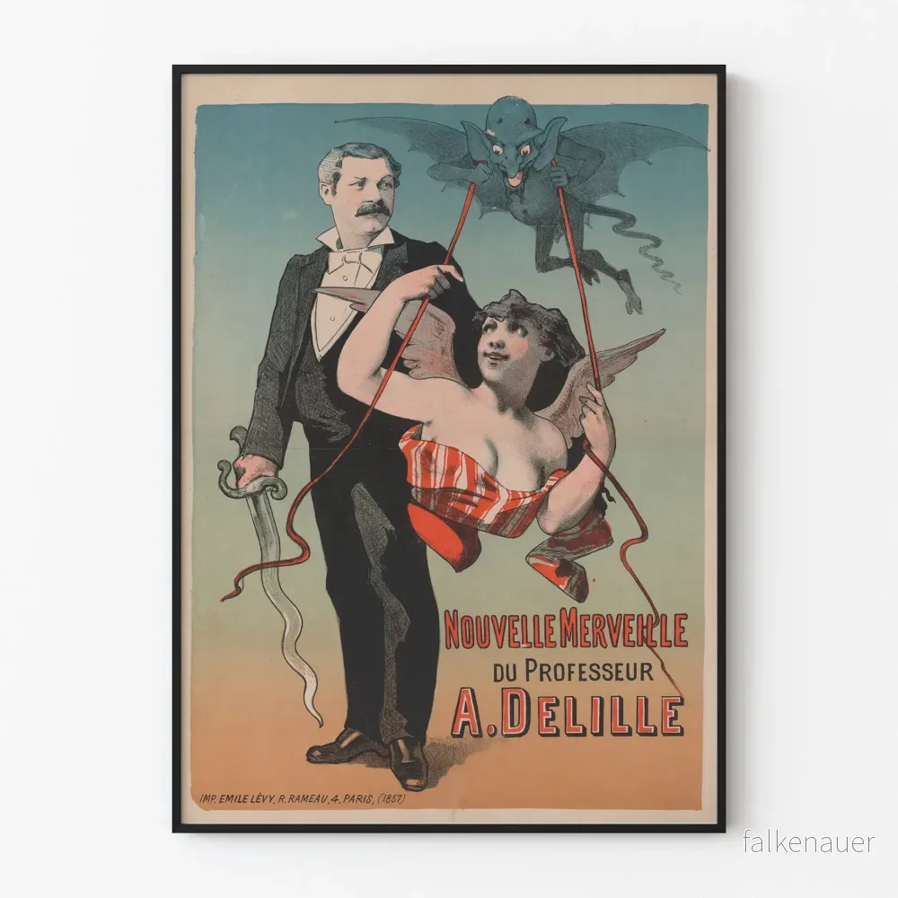 Vintageposter av den nya underverket av professor A. Delille