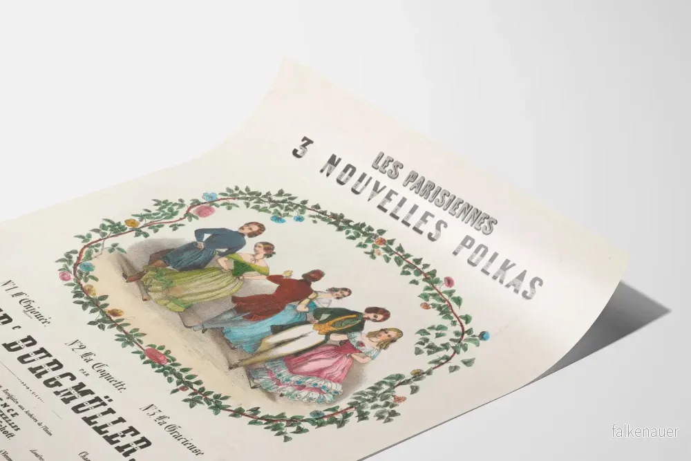 Vintageposter Les Parisiennes 3 Nya Polkas av Frédéric Burgmüller - Bild 3