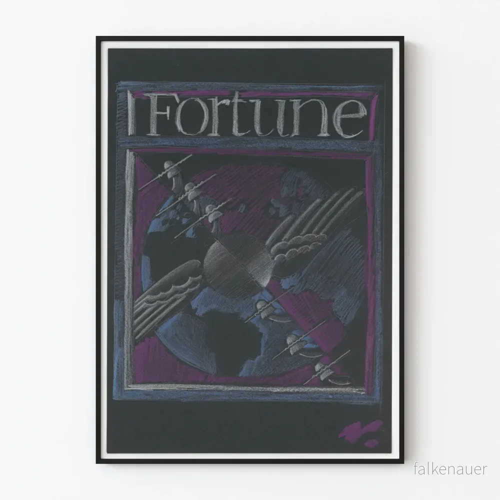 Abstrakt designposter med Fortune Globe och telefonlinjer