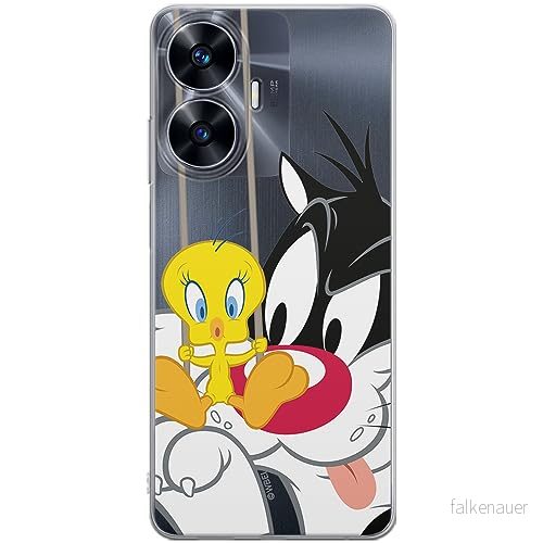 ERT GROUP mobiltelefonfodral för Realme C55 originalt och officiellt licensierat Looney Tunes mönster Sylvester & Tweety 002 optimalt anpassad till formen på mobiltelefonen, gedeeltelijk transparant 5905511862961