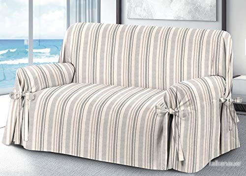 BIANCHERIAWEB Soffduk med lock Rosett, Skyddande soffräddare, Soffskydd Poltrona, Fantasy Riviera grå 8056710008821