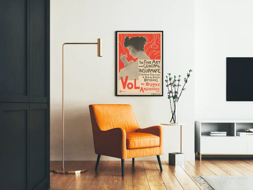Vintageaffisch för försäkring av smycken och silversaker, väggdekoration - Bild 2
