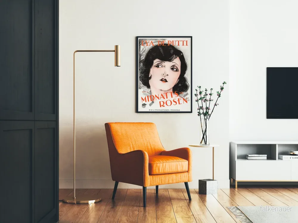 Vintageposter Midnatts Rosen - Expressivt kvinnoporträtt - Bild 2
