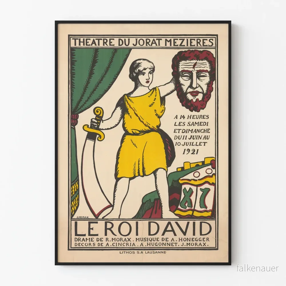 Teateraffisch Le Roi David 1921 – Vintage väggdekoration Teateraffisch Le Roi David 1921 – Vintage väggdekoration