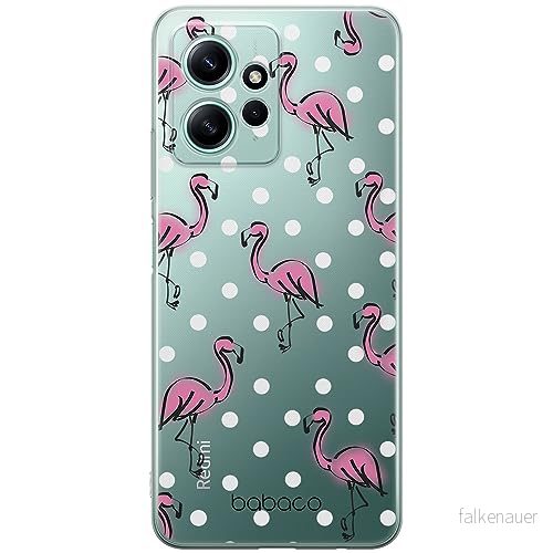 ERT GROUP mobiltelefonfodral för Xiaomi REDMI NOTE 12 4G originalt och officiellt licensierat Babaco mönster Flamingo 003 optimalt anpassad till formen på mobiltelefonen, gedeeltelijk transparant 5905511944612