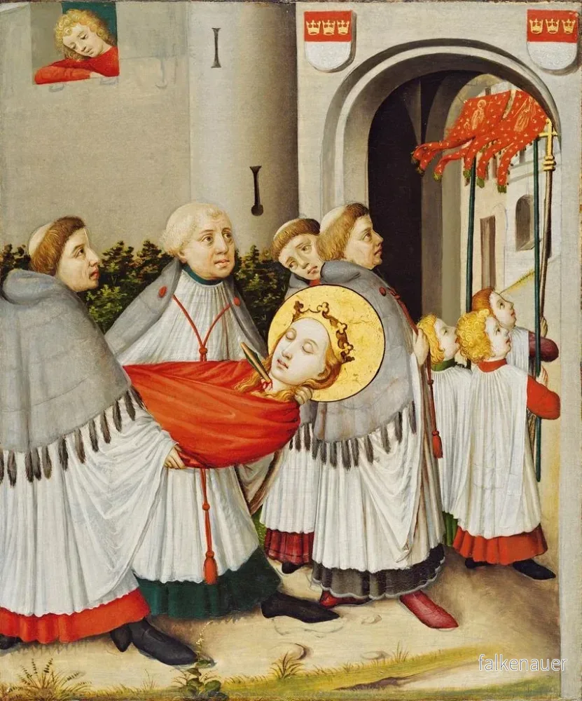 Målning av den begravningsprocessionen av heliga Ursula - Anonym - Bild 2