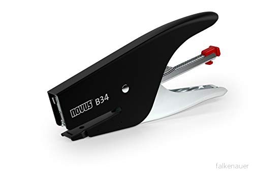 Novus häftapparat B 34 (15 ark häftkraft, häftklammertyp 7/45, metall) svart/grå 4009729060452
