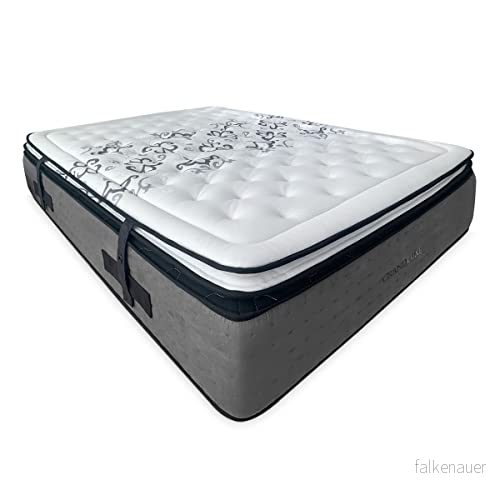 Duérmete Online stor komfort Grand Luxe Graphene Viskoelastisk madrass, Visco Profilerad Topper, Grå, 90x190 8434607004055